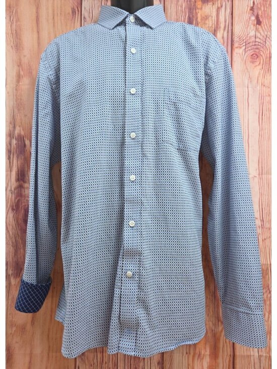 Johnston & Murphy Other - Johnston & Murphy Blue Geometric Long-Sleeve Shirt XL